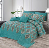 7 Pcs Comforter Set King Size Design KCC 00339