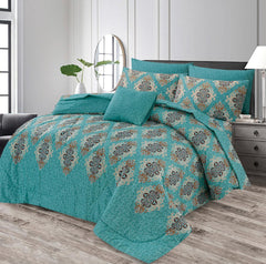 7 Pcs Comforter Set King Size Design KCC 00339