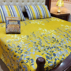 3PCS KING COTTON BED SHEET B-821