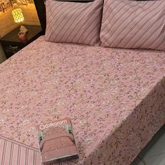 3PCS KING COTTON BED SHEET B-8578