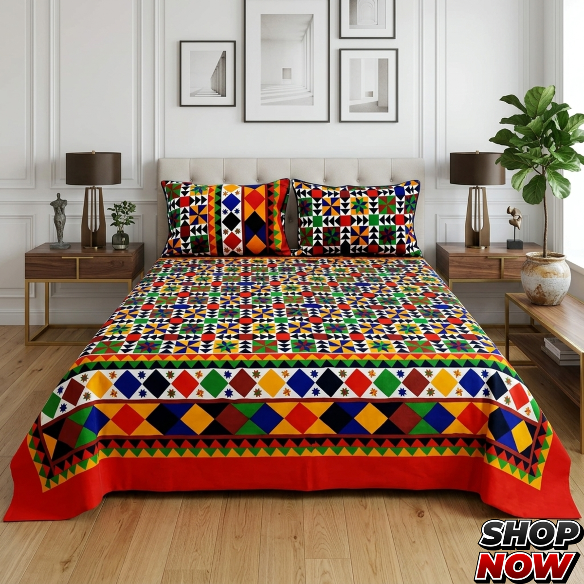 Cotton Satin King Size Bed Sheet STN 021