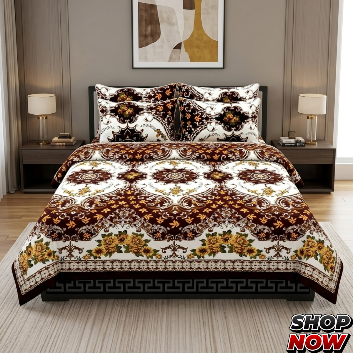 Cotton Satin King Size Bed Sheet STN 040
