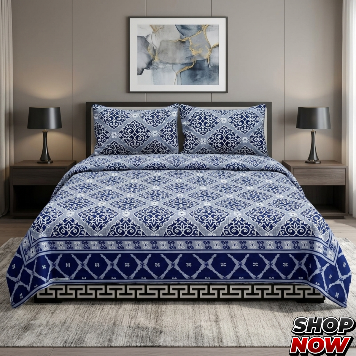 Cotton Satin King Size Bed Sheet STN 008