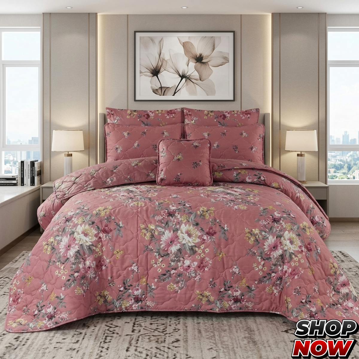 7 Pcs Comforter Set King Size Design KCC 00365