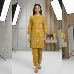 2 Piece – Cotton Digital Print Suit ( Design LS138)