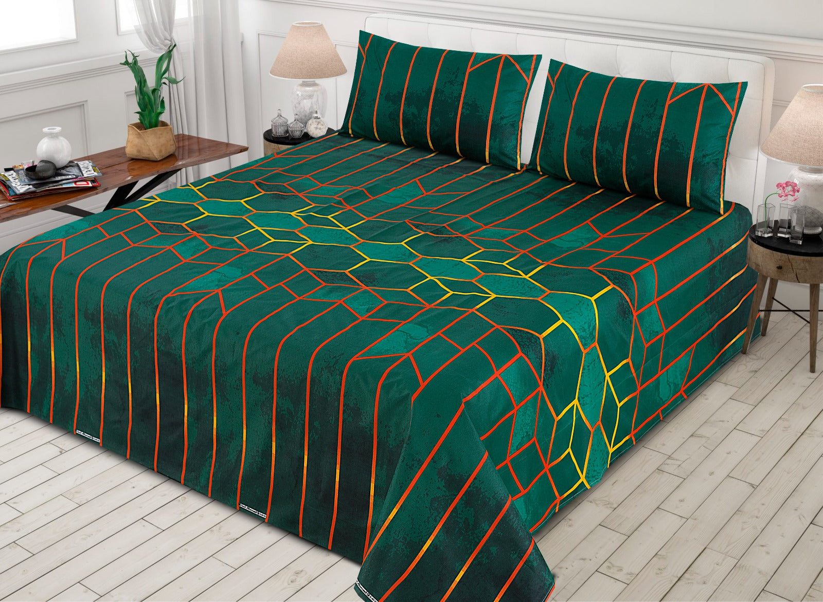 3 Pcs Cotton Bed sheet B 104