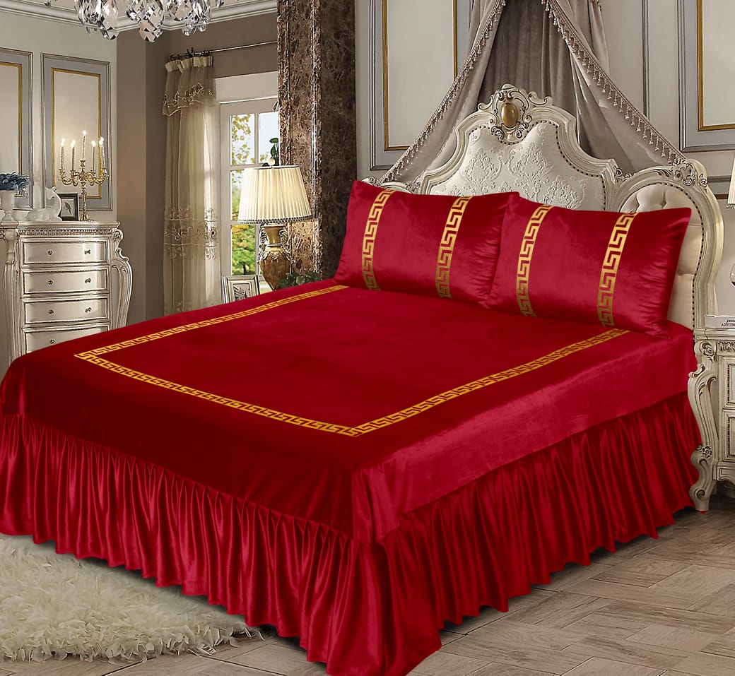 3 Pcs velvet Bedsheet Set VFR 05