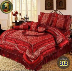 14 pcs Bridal Jacquard & Tafta Silk Razai Set (SLK 217)