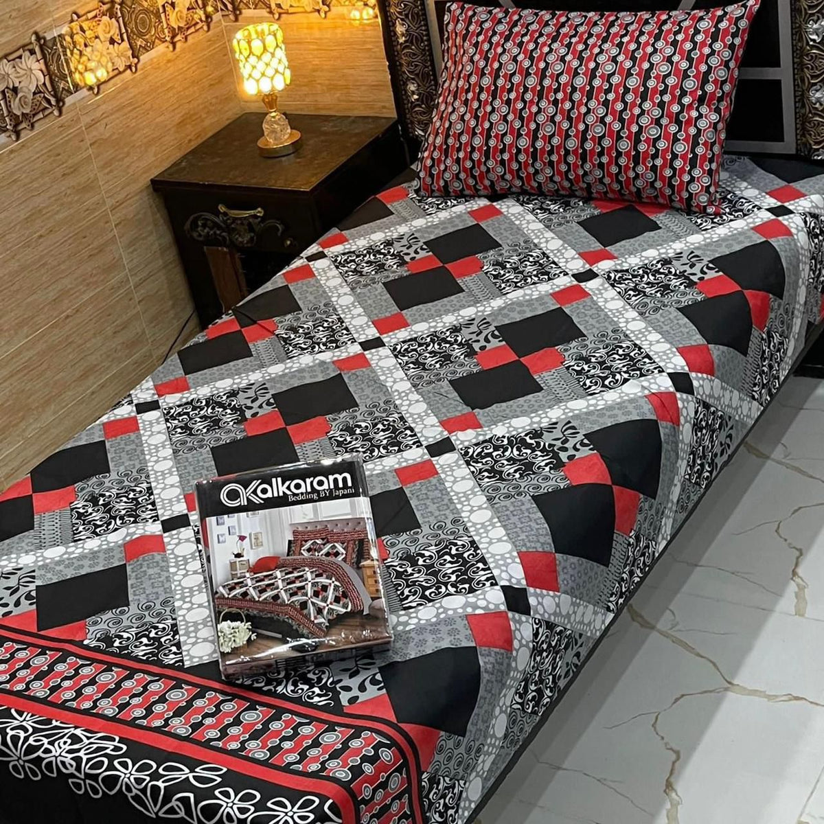 4 Pcs Single Pair Bedsheets (2x single bed sheets) 8884