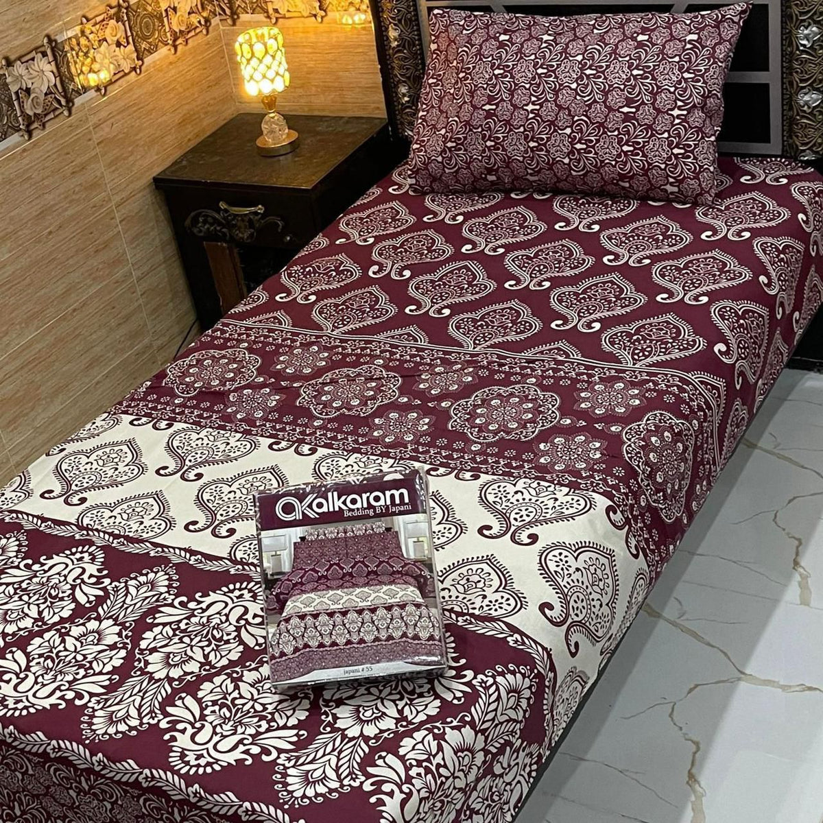 4 Pcs Single Pair Bedsheets (2x single bed sheets) 8877