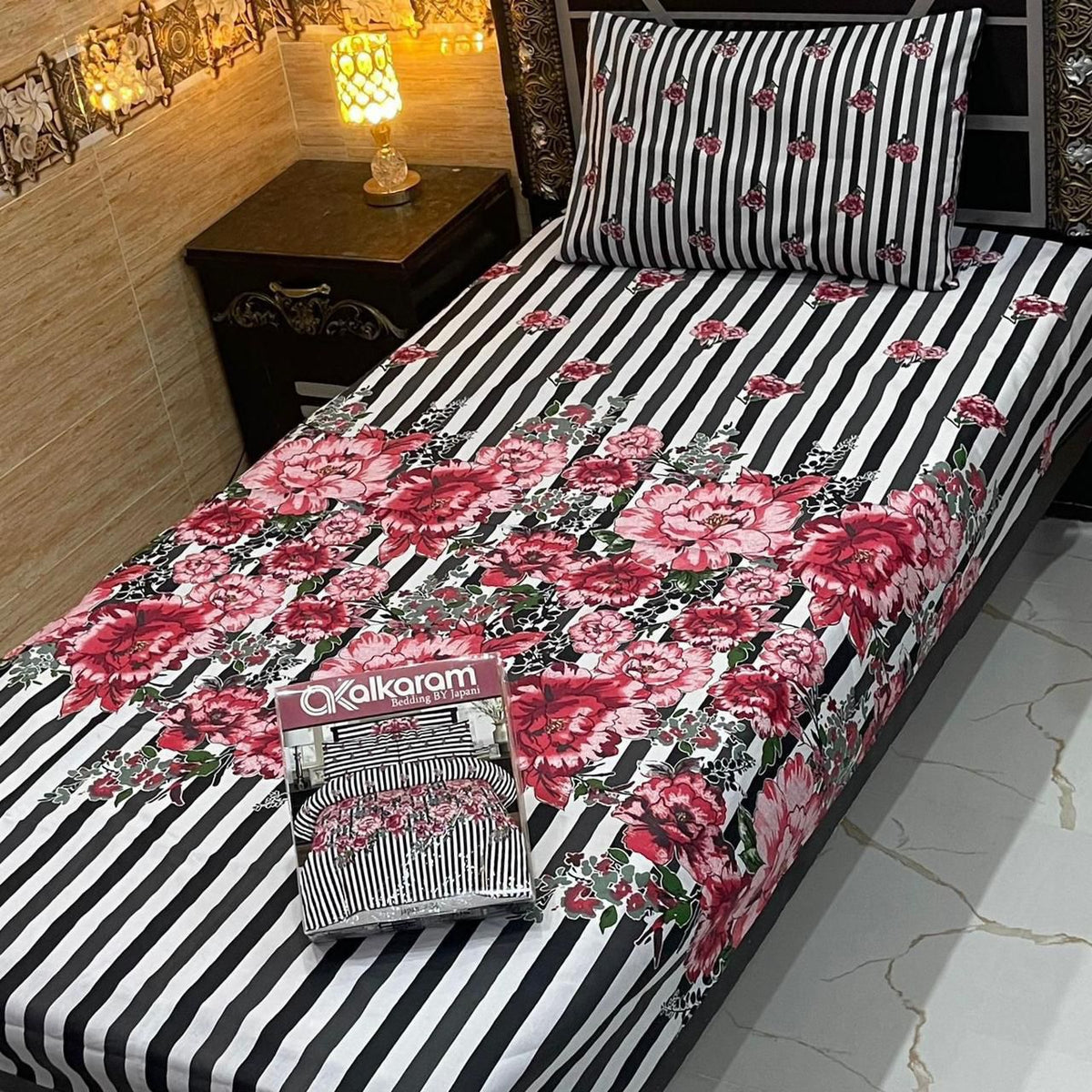 4 Pcs Single Pair Bedsheets (2x single bed sheets) 8876