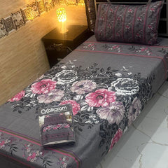 4 Pcs Single Pair Bedsheets (2x single bed sheets) 8868