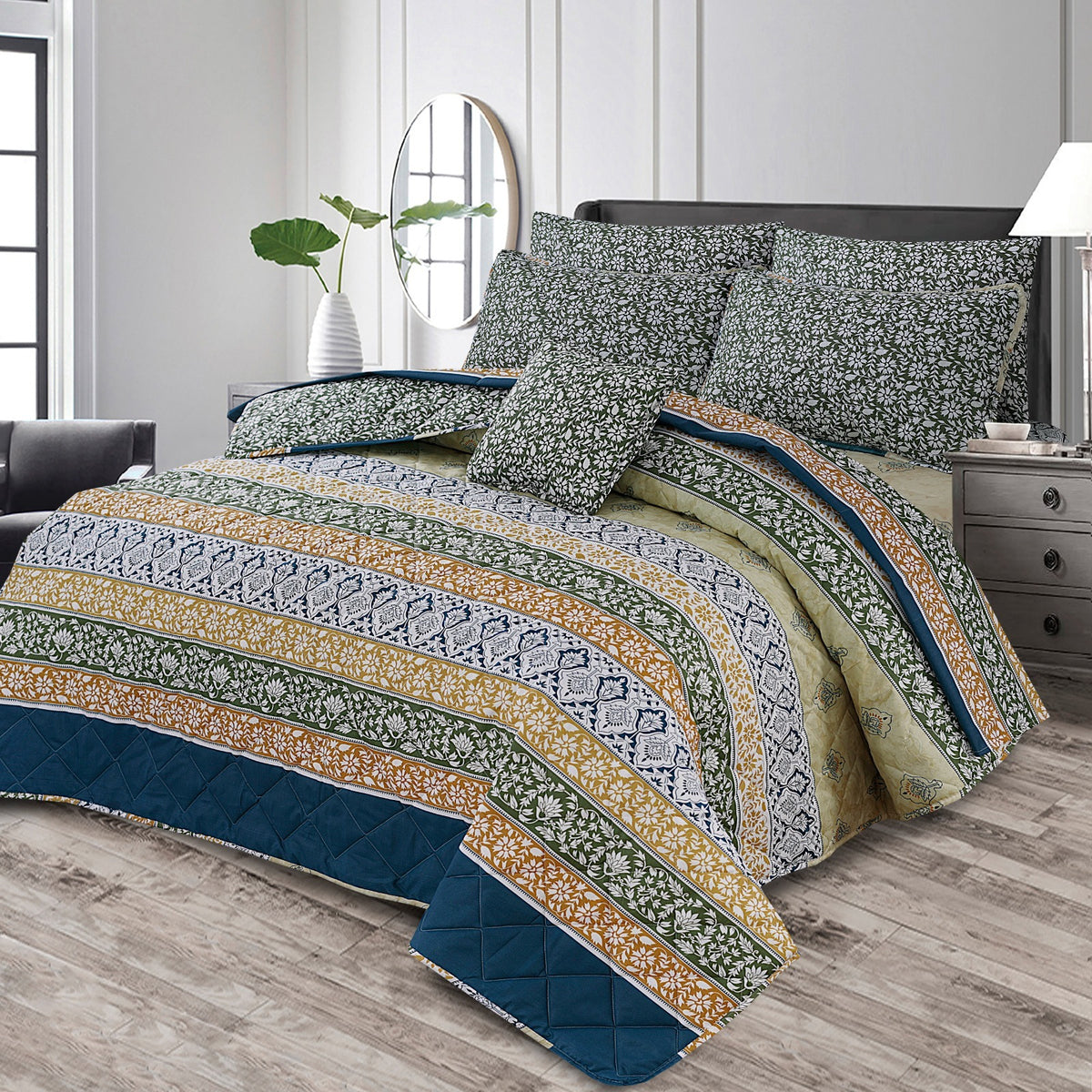 7 Pcs Comforter Set King Size Design KCC 95