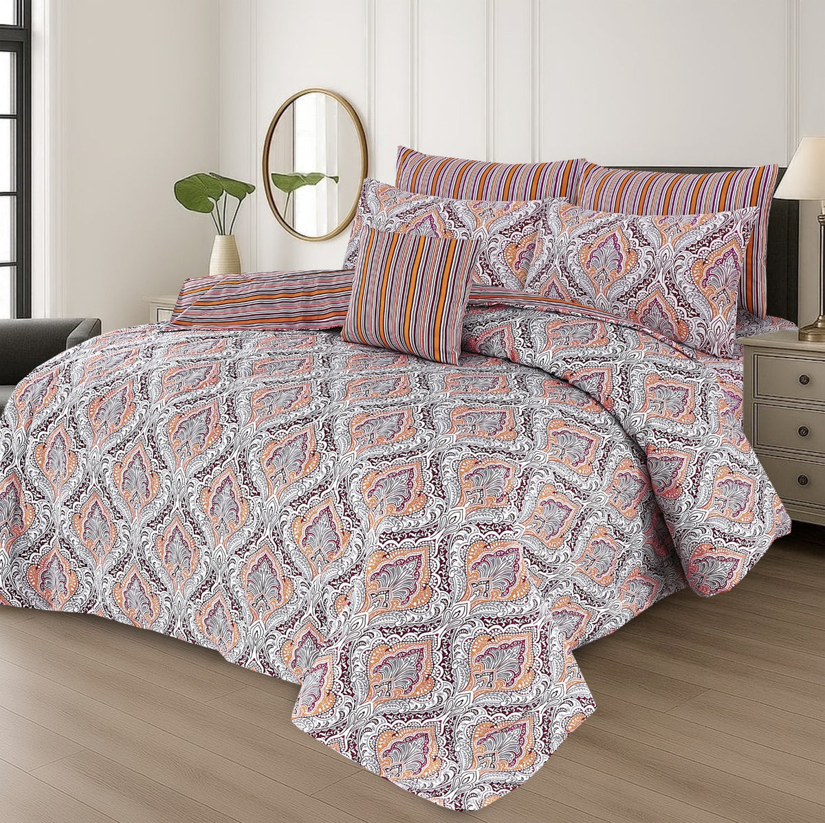 7 Pcs Comforter Set King Size Design KCC 00328