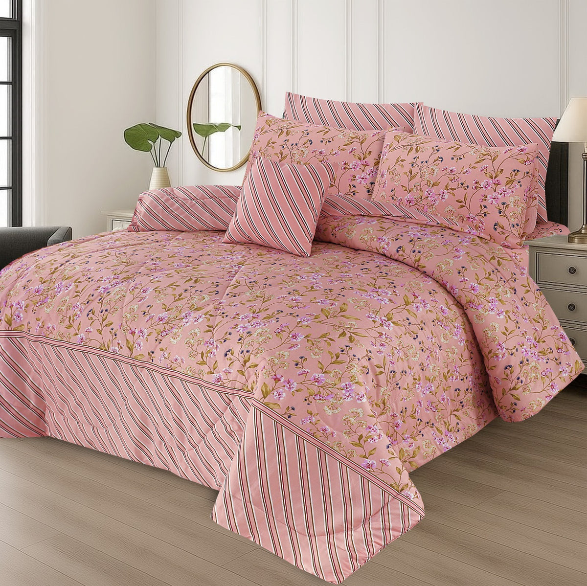 7 Pcs Comforter Set King Size Design KCC 00331
