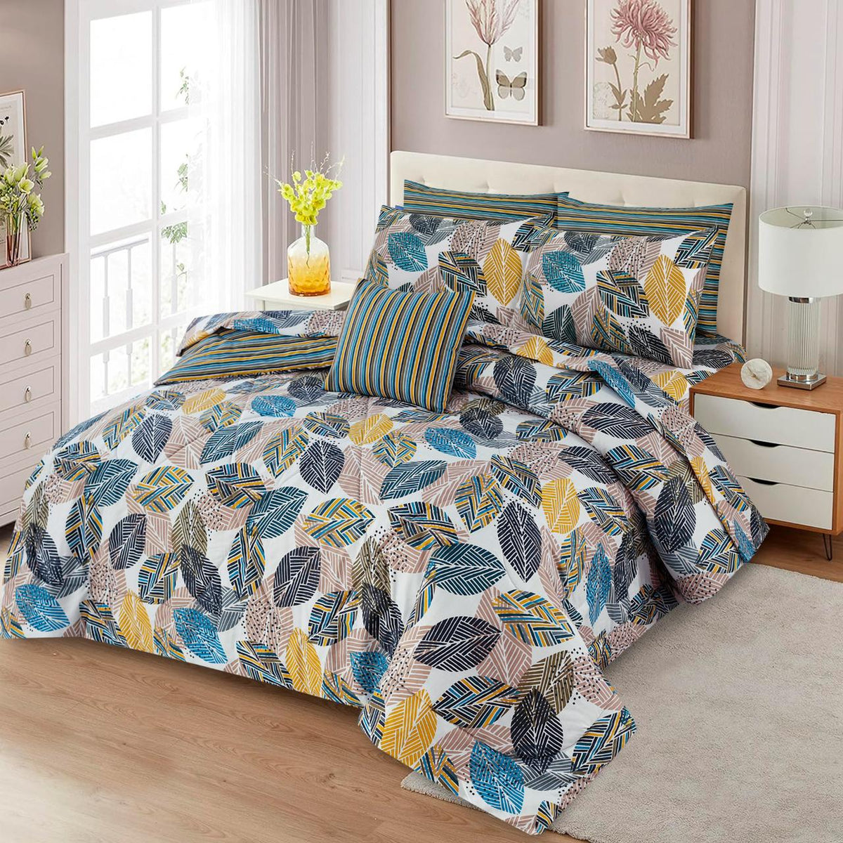 7 Pcs Comforter Set King Size Design KCC 00336
