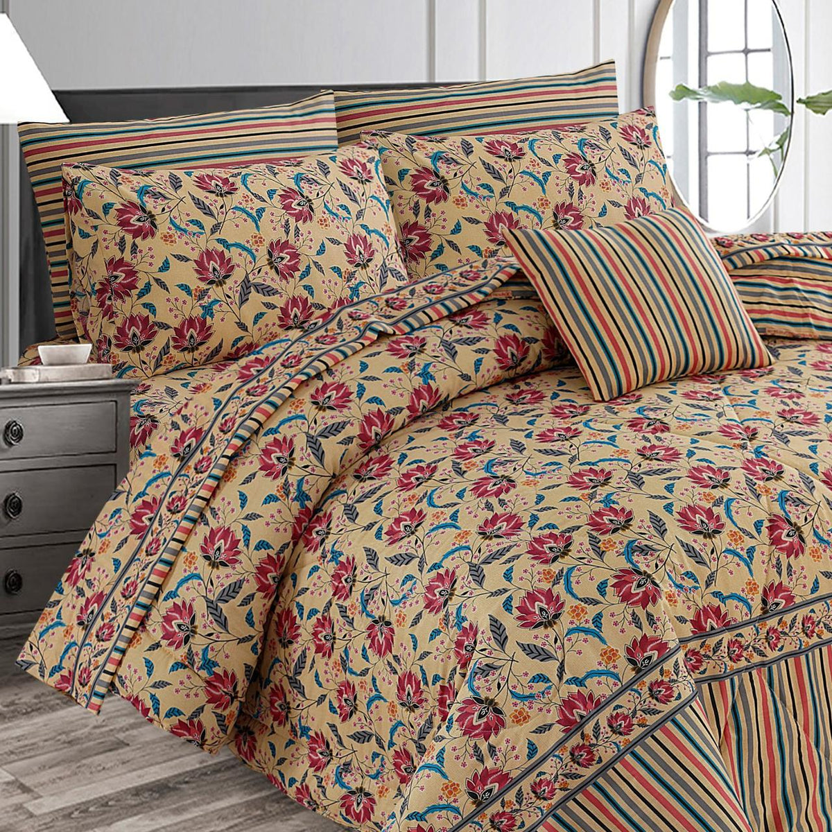 7 Pcs Comforter Set King Size Design KCC 00337