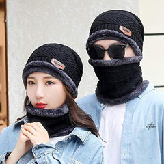 Beanie Wool Cap With Neck Warmer. Full Set-2 Pieces.