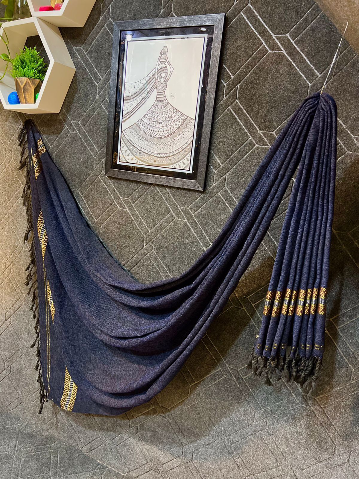 (Men's Velvet Shawl) 0218