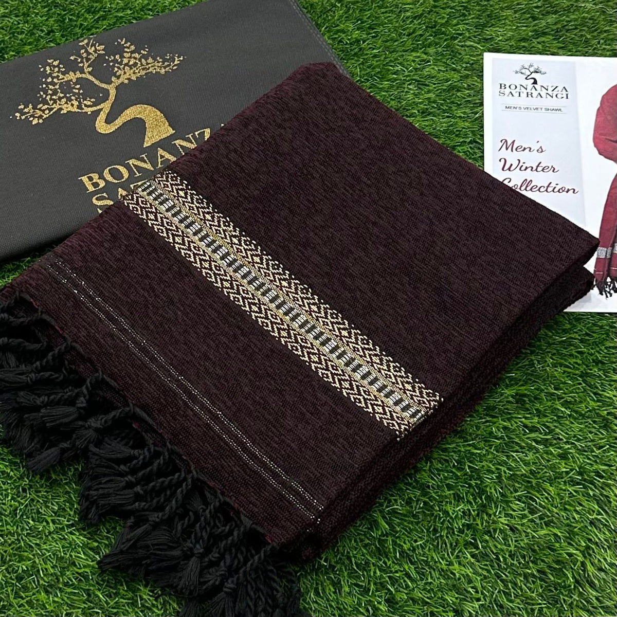 (Men's Velvet Shawl) 0232