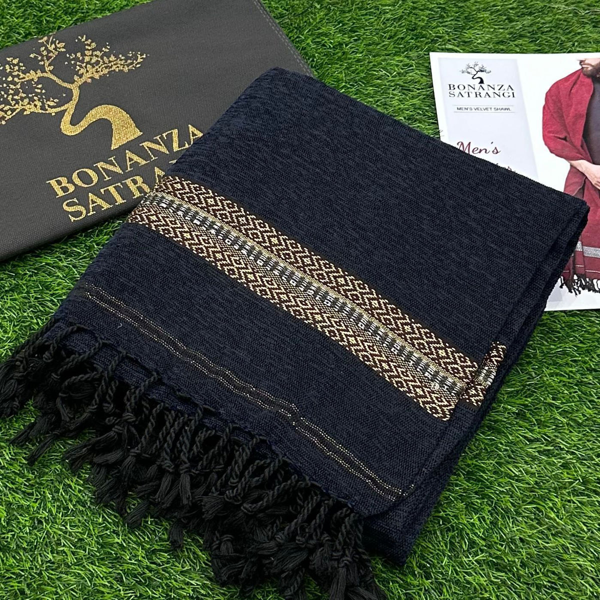 (Men's Velvet Shawl) 0233