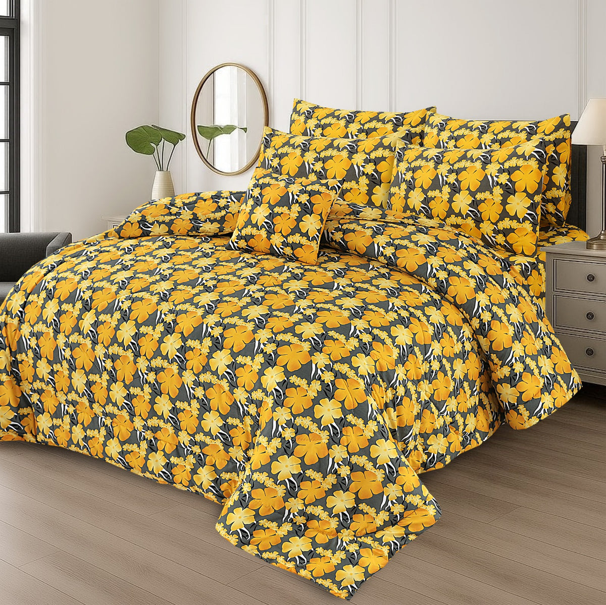 7 Pcs Comforter Set King Size Design KCC 00338