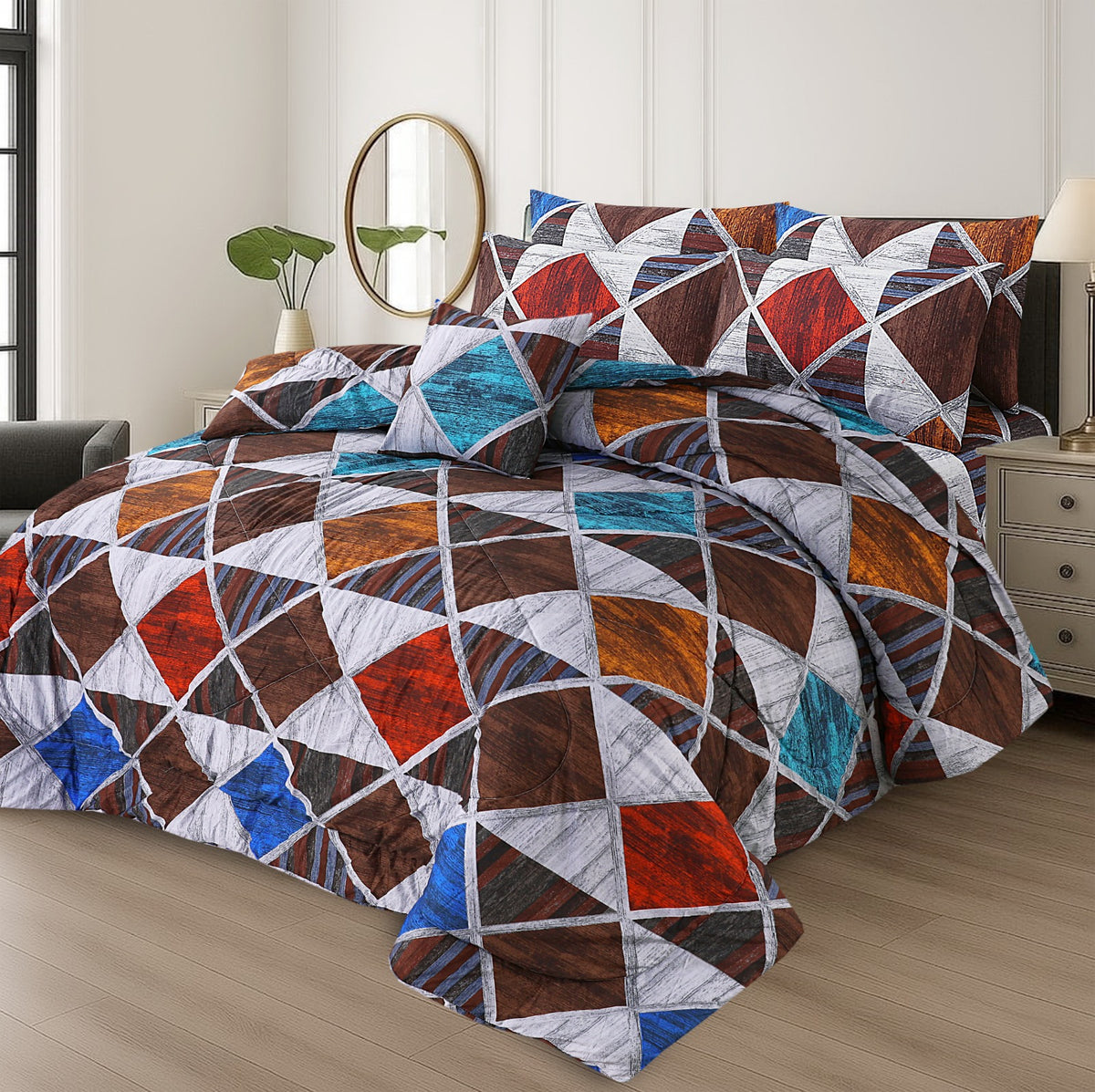 7 Pcs Comforter Set King Size Design KCC 00353