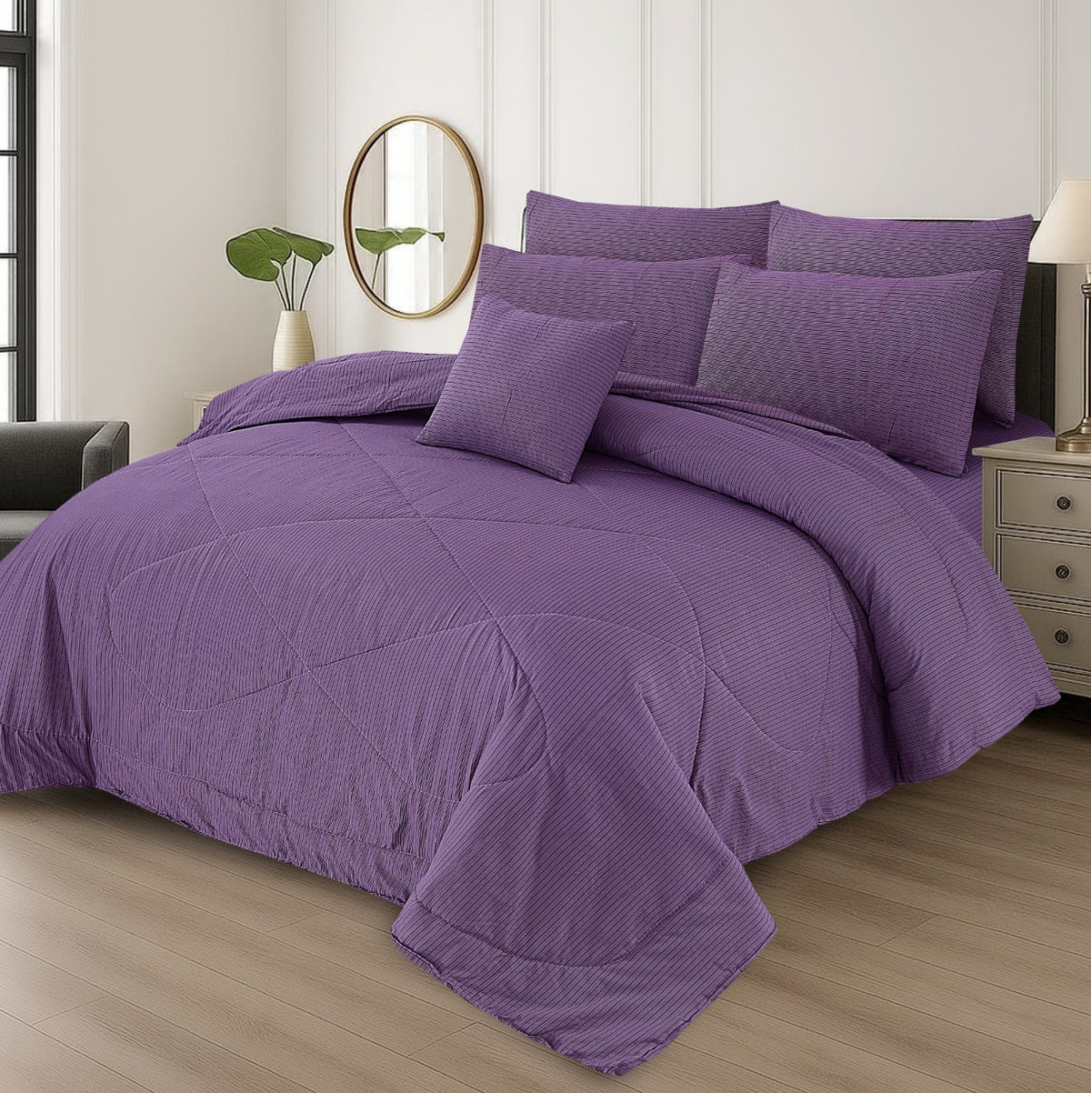 7 Pcs Comforter Set King Size Design KCC 00415