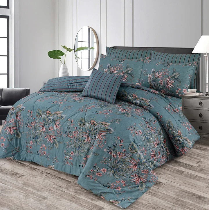 7 Pcs Comforter Set King Size Design KCC 00393