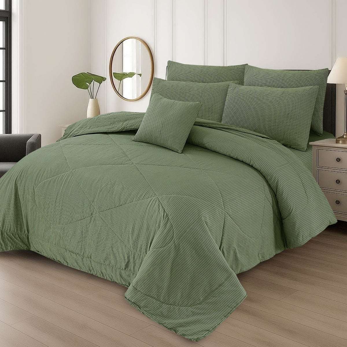 7 Pcs Comforter Set King Size Design KCC 00413