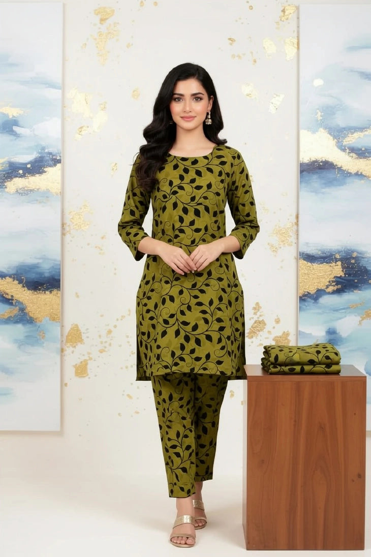 2 Piece Lawn Digital  Print Suit Design LS199 – Trendy Ladies Summer Wear | Soft & Breathable Fabric