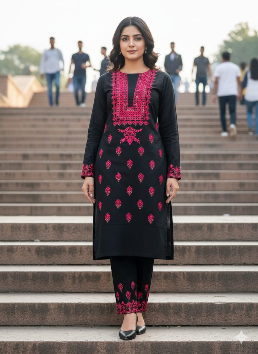 Embroidery Shirt sleeves and Trouser