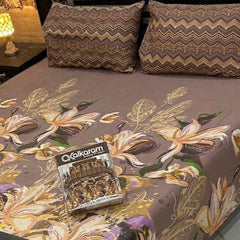 3PCS KING COTTON BED SHEET  B-834