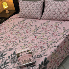 3PCS KING COTTON BED SHEET  B-847