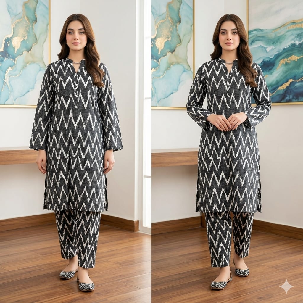 2 Piece LawnDigital  Print Suit Design LS195 – Trendy Ladies Summer Outfit | Soft & Breathable Fabric