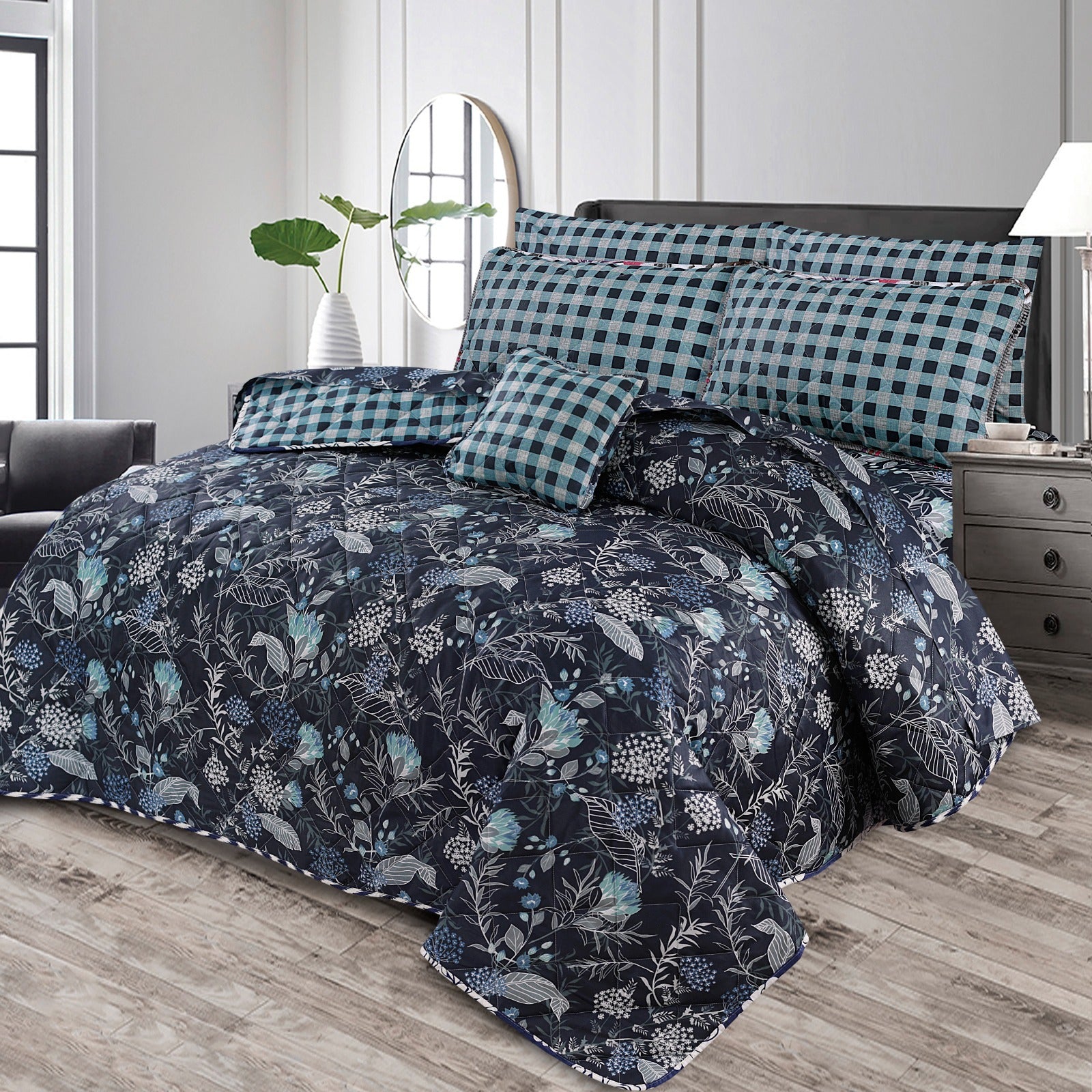 7 Pcs Comforter Set King Size Design KCC 94