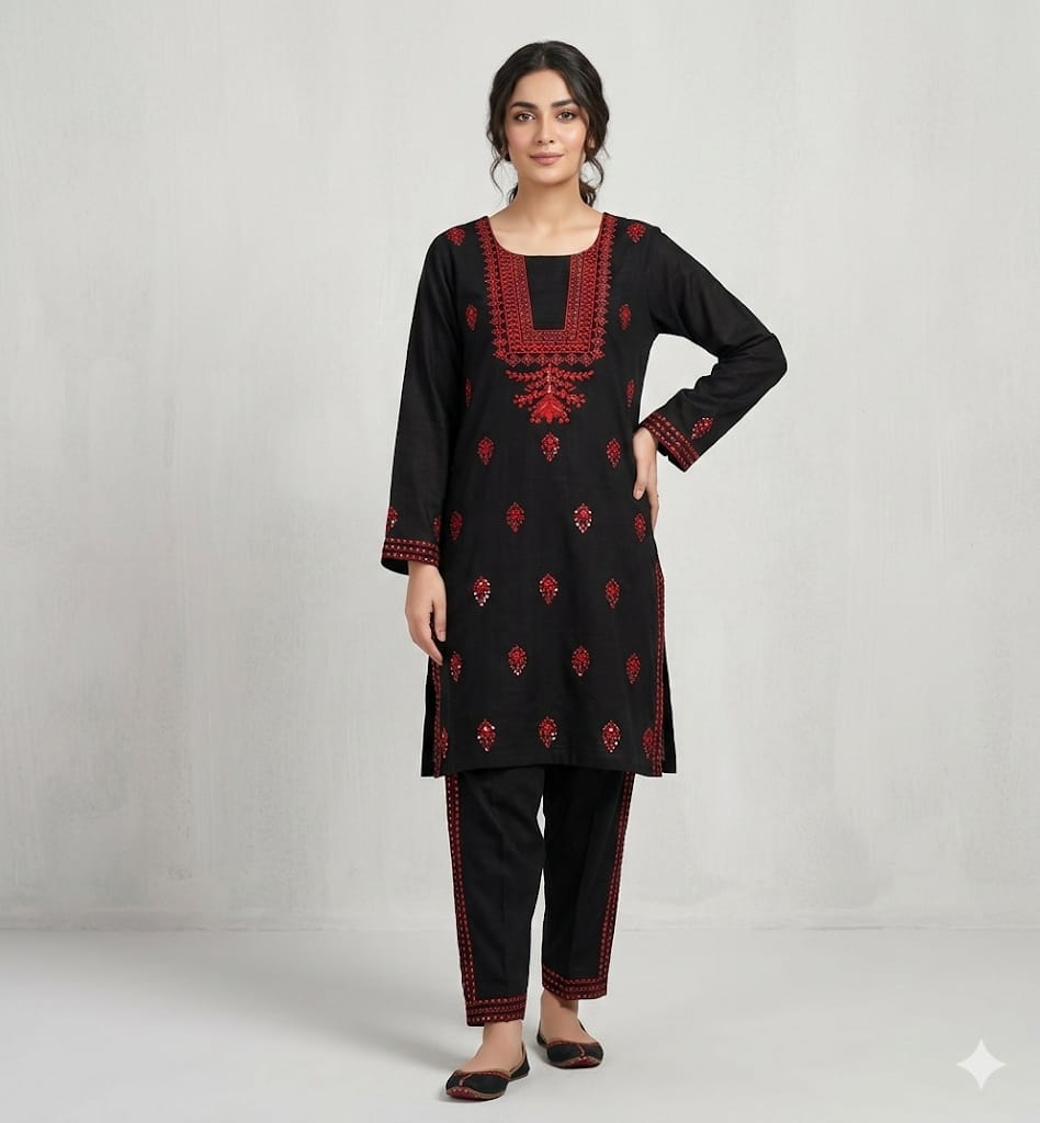 Embroidery Shirt sleeves and Trouser