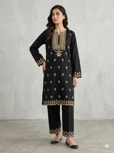 Embroidery Shirt sleeves and Trouser