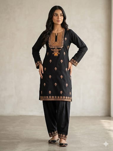 Embroidery Shirt sleeves and Trouser